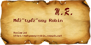 Mátyássy Robin névjegykártya